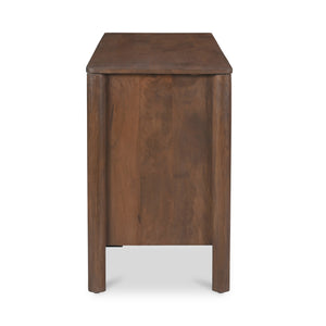 Moe's Home Wiley 3 Drawer Sideboard - Elegant Modern Design With Timeless Charm & Sustainable Mango Wood Craftsmanship Brown Mango Wood,Mango Wood Veneer Over Mdf Back And Drawer Bottom Gz-1164-03