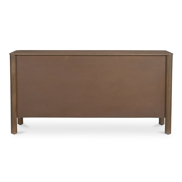 Moe's Home Wiley 3 Drawer Sideboard - Elegant Modern Design With Timeless Charm & Sustainable Mango Wood Craftsmanship Brown Mango Wood,Mango Wood Veneer Over Mdf Back And Drawer Bottom Gz-1164-03