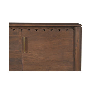 Moe's Home Wiley 3 Drawer Sideboard - Elegant Modern Design With Timeless Charm & Sustainable Mango Wood Craftsmanship Brown Mango Wood,Mango Wood Veneer Over Mdf Back And Drawer Bottom Gz-1164-03