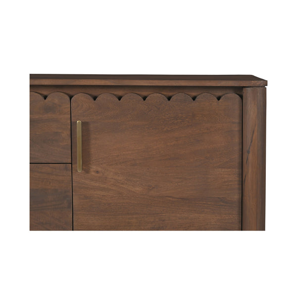 Moe's Home Wiley 3 Drawer Sideboard - Elegant Modern Design With Timeless Charm & Sustainable Mango Wood Craftsmanship Brown Mango Wood,Mango Wood Veneer Over Mdf Back And Drawer Bottom Gz-1164-03