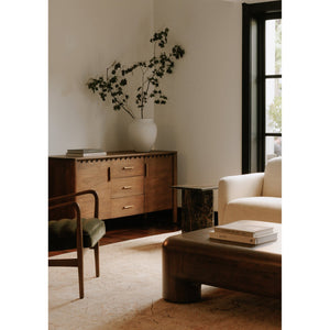 Moe's Home Wiley 3 Drawer Sideboard - Elegant Modern Design With Timeless Charm & Sustainable Mango Wood Craftsmanship Brown Mango Wood,Mango Wood Veneer Over Mdf Back And Drawer Bottom Gz-1164-03