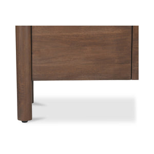 Moe's Home Wiley 4 Door Sideboard: Elegant Modern Design With Timeless Shaker Charm And Intricate Brass Details Brown Mango Wood,Mango Wood Veneer Over Mdf Back And Drawer Bottom Gz-1165-03