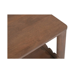 Moe's Home Wiley Side Table - Modern Shaker Design With Scalloped Edges, Sustainable Mango Wood Elegance Brown Mango Wood Gz-1166-03