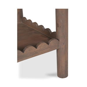 Moe's Home Wiley Side Table - Modern Shaker Design With Scalloped Edges, Sustainable Mango Wood Elegance Brown Mango Wood Gz-1166-03