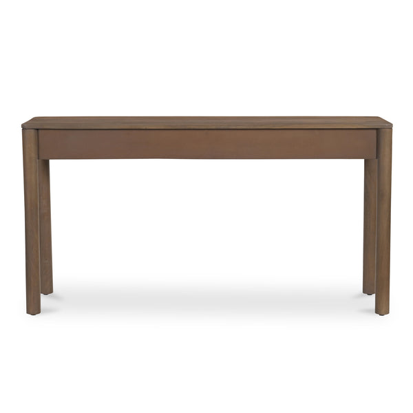 Moe's Home Wiley Console Table - Elegant Shaker Design With Geometric Curves And Intricate Scalloped Details Brown Mango Wood,Mango Wood Veneer Over Mdf Back And Drawer Bottom Gz-1168-03