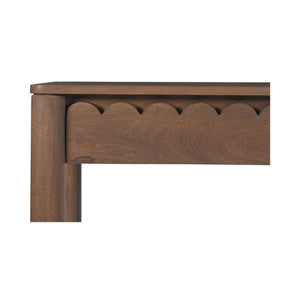 Moe's Home Wiley Console Table - Elegant Shaker Design With Geometric Curves And Intricate Scalloped Details Brown Mango Wood,Mango Wood Veneer Over Mdf Back And Drawer Bottom Gz-1168-03