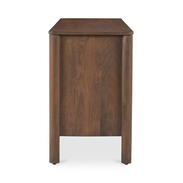Moe's Home Wiley Dresser - Elegant Modern Shaker Design With Timeless Charm, Sustainable Mango Wood & 6 Drawers Brown Mango Wood,Mango Wood Veneer Over Mdf Back And Drawer Bottom Gz-1170-03