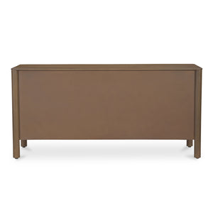 Moe's Home Wiley Dresser - Elegant Modern Shaker Design With Timeless Charm, Sustainable Mango Wood & 6 Drawers Brown Mango Wood,Mango Wood Veneer Over Mdf Back And Drawer Bottom Gz-1170-03