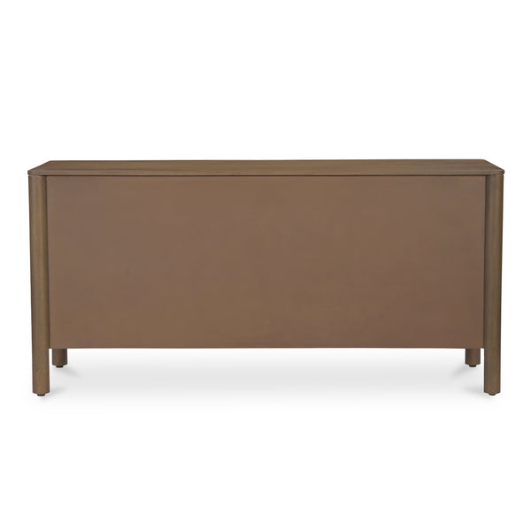 Moe's Home Wiley Dresser - Elegant Modern Shaker Design With Timeless Charm, Sustainable Mango Wood & 6 Drawers Brown Mango Wood,Mango Wood Veneer Over Mdf Back And Drawer Bottom Gz-1170-03