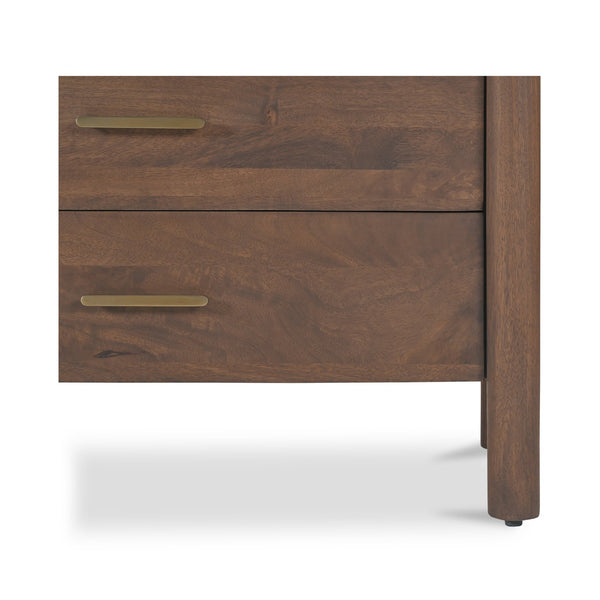Moe's Home Wiley Dresser - Elegant Modern Shaker Design With Timeless Charm, Sustainable Mango Wood & 6 Drawers Brown Mango Wood,Mango Wood Veneer Over Mdf Back And Drawer Bottom Gz-1170-03