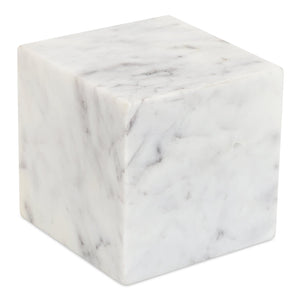 Moe's Home Cora Cube Tabletop Accent - Stunning Banswara Marble With Purple Veining For Elegant Home Decor White Banswara Purple White Marble Gz-1172-18