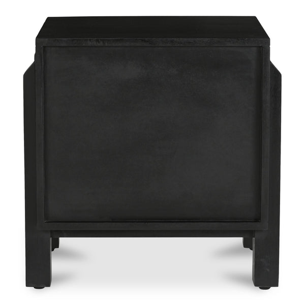 Moe's Home Hayden Nightstand - Elegant Mango Wood Design With Leather Front And Soft-close Drawers For Storage Brown Mango Wood Frame & Case,Top Grain Goat Leather Pasted On Mdf Drawer Front Gz-1179-03