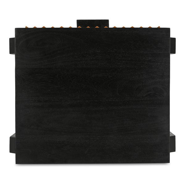 Moe's Home Hayden Nightstand - Elegant Mango Wood Design With Leather Front And Soft-close Drawers For Storage Brown Mango Wood Frame & Case,Top Grain Goat Leather Pasted On Mdf Drawer Front Gz-1179-03