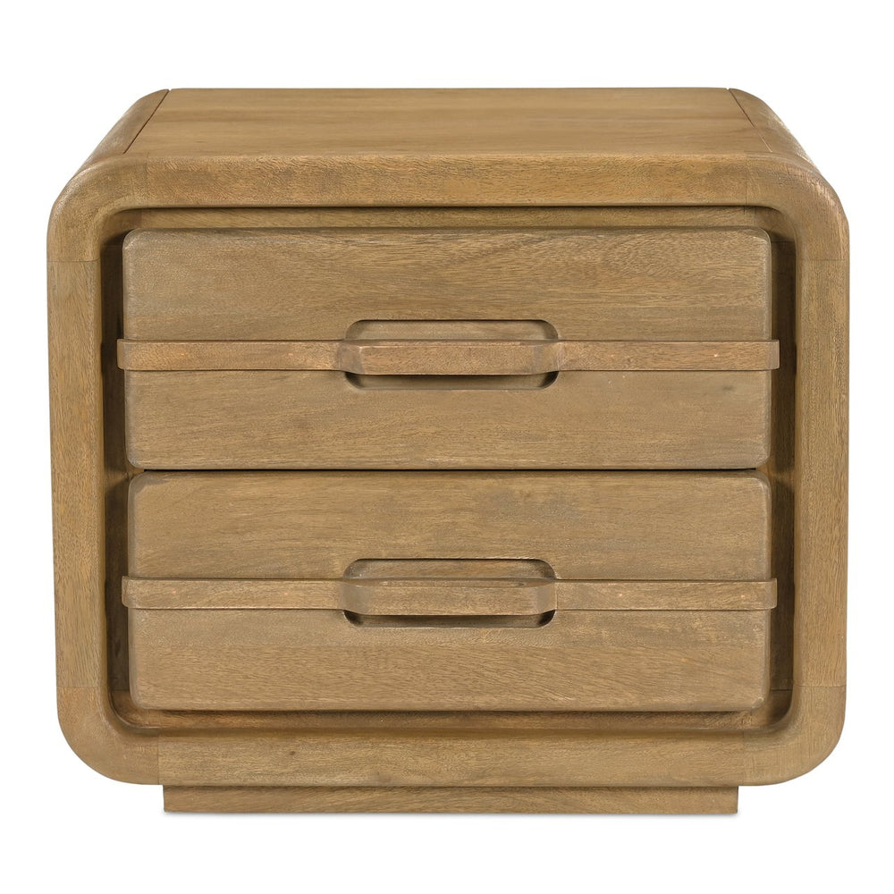 Moe's Home Lennon Nightstand: Mid-century Modern Design With Spacious Drawers And Sustainable Mango Wood Elegance Brown Mango Wood Frame,Case & Back,Ball Bearing Side Mounted Glides Gz-1180-21