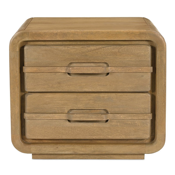 Moe's Home Lennon Nightstand: Mid-century Modern Design With Spacious Drawers And Sustainable Mango Wood Elegance Brown Mango Wood Frame,Case & Back,Ball Bearing Side Mounted Glides Gz-1180-21