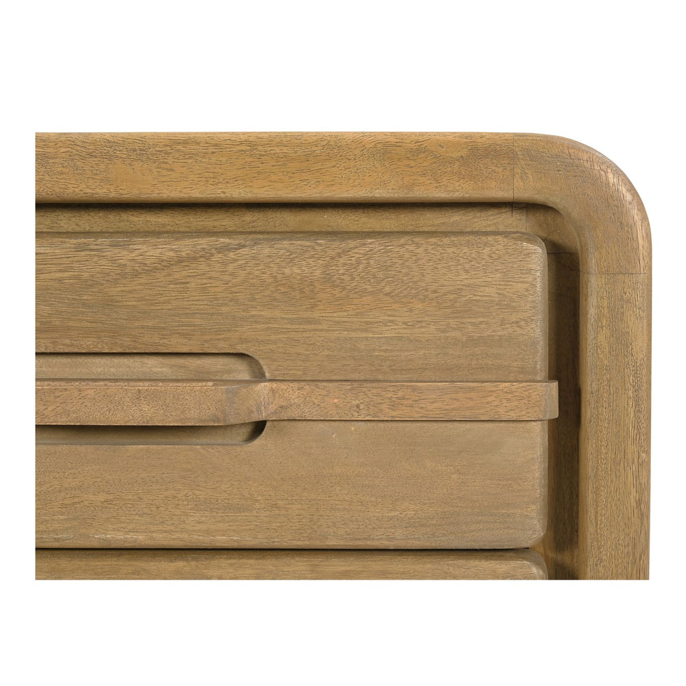 Moe's Home Lennon Nightstand: Mid-century Modern Design With Spacious Drawers And Sustainable Mango Wood Elegance Brown Mango Wood Frame,Case & Back,Ball Bearing Side Mounted Glides Gz-1180-21