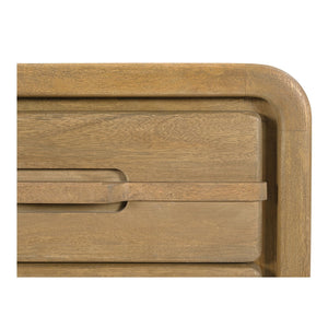 Moe's Home Lennon Nightstand: Mid-century Modern Design With Spacious Drawers And Sustainable Mango Wood Elegance Brown Mango Wood Frame,Case & Back,Ball Bearing Side Mounted Glides Gz-1180-21