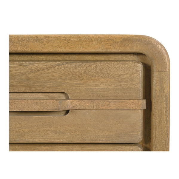 Moe's Home Lennon Nightstand: Mid-century Modern Design With Spacious Drawers And Sustainable Mango Wood Elegance Brown Mango Wood Frame,Case & Back,Ball Bearing Side Mounted Glides Gz-1180-21