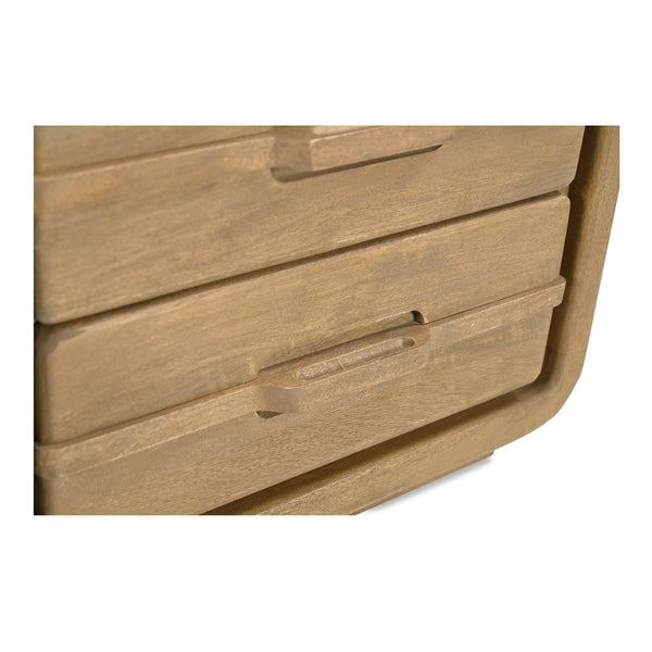 Moe's Home Lennon Nightstand: Mid-century Modern Design With Spacious Drawers And Sustainable Mango Wood Elegance Brown Mango Wood Frame,Case & Back,Ball Bearing Side Mounted Glides Gz-1180-21