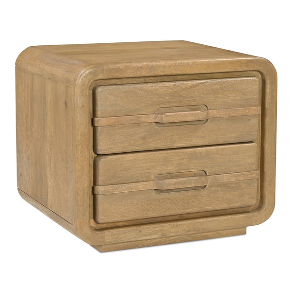 Moe's Home Lennon Nightstand: Mid-century Modern Design With Spacious Drawers And Sustainable Mango Wood Elegance Brown Mango Wood Frame,Case & Back,Ball Bearing Side Mounted Glides Gz-1180-21