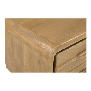 Moe's Home Lennon Nightstand: Mid-century Modern Design With Spacious Drawers And Sustainable Mango Wood Elegance Brown Mango Wood Frame,Case & Back,Ball Bearing Side Mounted Glides Gz-1180-21