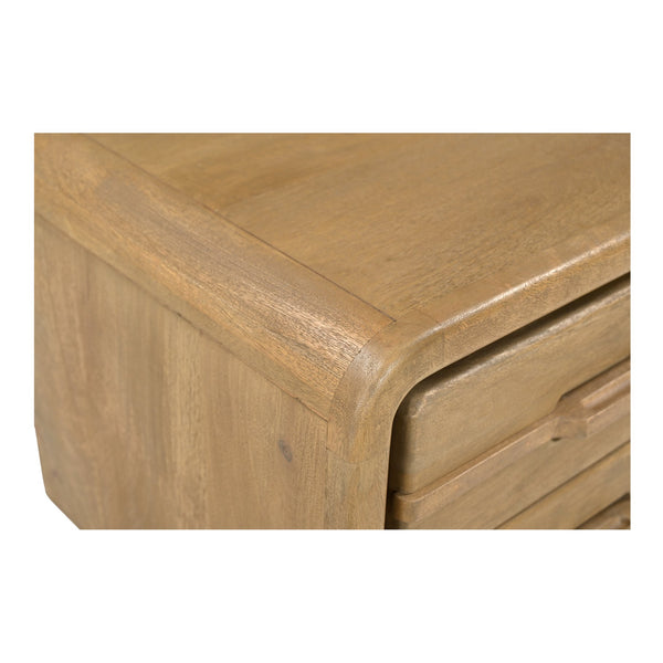Moe's Home Lennon Nightstand: Mid-century Modern Design With Spacious Drawers And Sustainable Mango Wood Elegance Brown Mango Wood Frame,Case & Back,Ball Bearing Side Mounted Glides Gz-1180-21