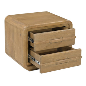 Moe's Home Lennon Nightstand: Mid-century Modern Design With Spacious Drawers And Sustainable Mango Wood Elegance Brown Mango Wood Frame,Case & Back,Ball Bearing Side Mounted Glides Gz-1180-21