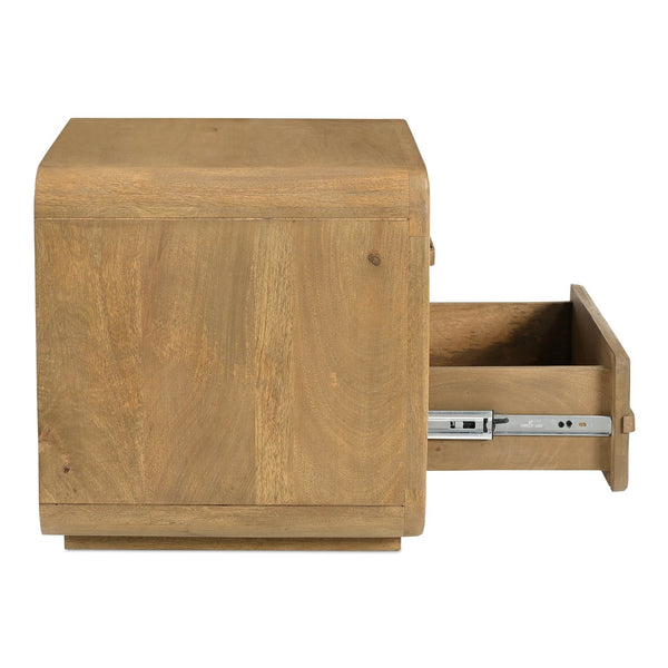 Moe's Home Lennon Nightstand: Mid-century Modern Design With Spacious Drawers And Sustainable Mango Wood Elegance Brown Mango Wood Frame,Case & Back,Ball Bearing Side Mounted Glides Gz-1180-21