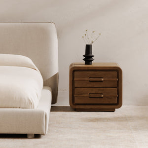 Moe's Home Lennon Nightstand: Mid-century Modern Design With Spacious Drawers And Sustainable Mango Wood Elegance Brown Mango Wood Frame,Case & Back,Ball Bearing Side Mounted Glides Gz-1180-21