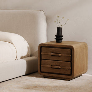 Moe's Home Lennon Nightstand: Mid-century Modern Design With Spacious Drawers And Sustainable Mango Wood Elegance Brown Mango Wood Frame,Case & Back,Ball Bearing Side Mounted Glides Gz-1180-21