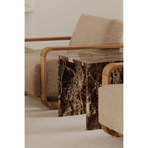 Moe's Home Rosa Accent Table - Stunning Waterfall Design In Vibrant Red Marble For Elegant Home Décor Red Rosso Levanto Marble,Iron Gz-1181-06-0