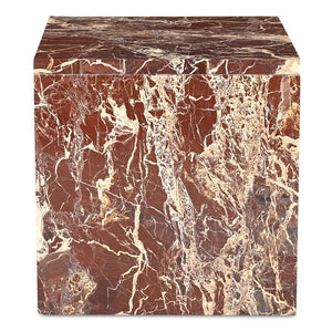 Moe's Home Rosa Accent Table - Stunning Waterfall Design In Vibrant Red Marble For Elegant Home Décor Red Rosso Levanto Marble,Iron Gz-1181-06-0