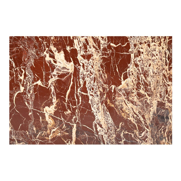 Moe's Home Rosa Accent Table - Stunning Waterfall Design In Vibrant Red Marble For Elegant Home Décor Red Rosso Levanto Marble,Iron Gz-1181-06-0