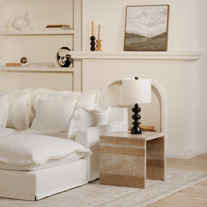 Moe's Home Rosa Accent Table - Stunning Waterfall Design In Vibrant Red Marble For Elegant Home Décor Multicolor Italian Beige Travertine Marble,Italian Panther Stone Gz-1181-37-0