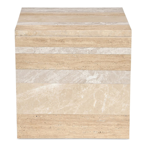 Moe's Home Rosa Accent Table - Stunning Waterfall Design In Vibrant Red Marble For Elegant Home Décor Multicolor Italian Beige Travertine Marble,Italian Panther Stone Gz-1181-37-0