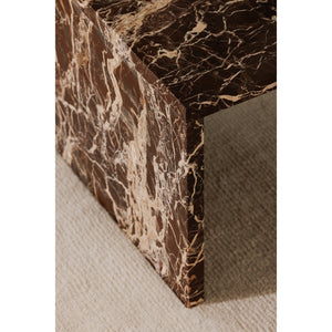 Moe's Home Rosa Coffee Table - Stunning Rosso Marble Design With Bold Gold Veining For Elegant Living Spaces Red Rosso Levanto Marble,Iron Gz-1182-06-0