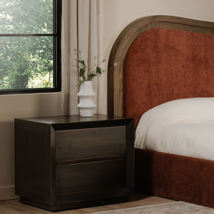 Moe's Home Dawson Nightstand - Elegant Hand-cladded Brass Design With Unique Patina Finish And Push-open Drawers Brown Brass Metal Sheet,Mdf Gz-1184-31