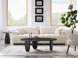 Greenington Zephyr Solid Bamboo Coffee Table Sculptural Organic Shape for Modern Living Rooms Caviar GZ001B
