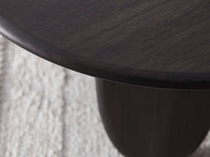 Greenington Zephyr Solid Bamboo Coffee Table Sculptural Organic Shape for Modern Living Rooms Caviar GZ001B