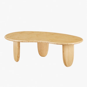 Greenington Zephyr Solid Bamboo Coffee Table Sculptural Organic Design for Modern Living Rooms Wheat GZ001WH