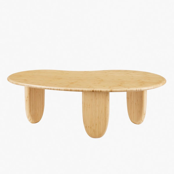 Greenington Zephyr Solid Bamboo Coffee Table Sculptural Organic Design for Modern Living Rooms Wheat GZ001WH