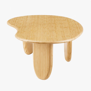 Greenington Zephyr Solid Bamboo Coffee Table Sculptural Organic Design for Modern Living Rooms Wheat GZ001WH