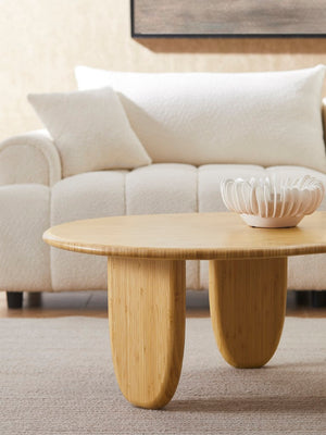 Greenington Zephyr Solid Bamboo Coffee Table Sculptural Organic Design for Modern Living Rooms Wheat GZ001WH