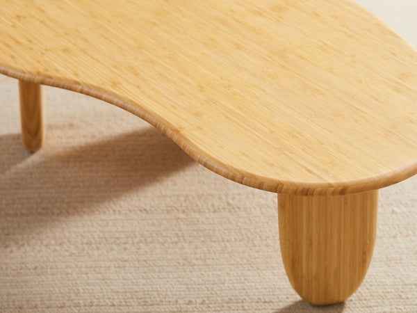 Greenington Zephyr Solid Bamboo Coffee Table Sculptural Organic Design for Modern Living Rooms Wheat GZ001WH