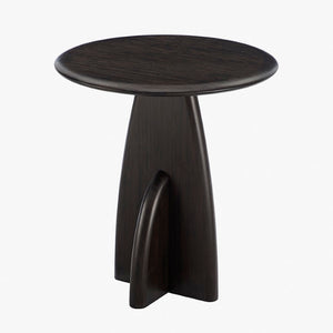 Greenington Zephyr Solid Bamboo Side Table Sculptural Minimalist Accent for Modern Living Spaces Caviar GZ002B