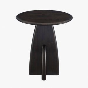 Greenington Zephyr Solid Bamboo Side Table Sculptural Minimalist Accent for Modern Living Spaces Caviar GZ002B