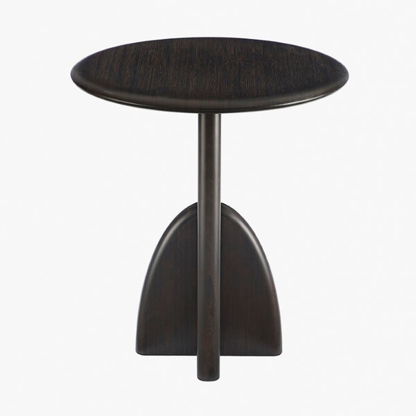 Greenington Zephyr Solid Bamboo Side Table Sculptural Minimalist Accent for Modern Living Spaces Caviar GZ002B