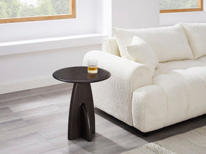 Greenington Zephyr Solid Bamboo Side Table Sculptural Minimalist Accent for Modern Living Spaces Caviar GZ002B