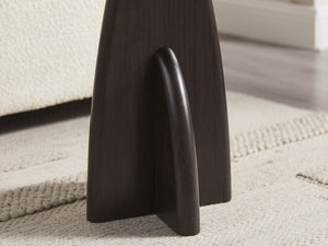 Greenington Zephyr Solid Bamboo Side Table Sculptural Minimalist Accent for Modern Living Spaces Caviar GZ002B
