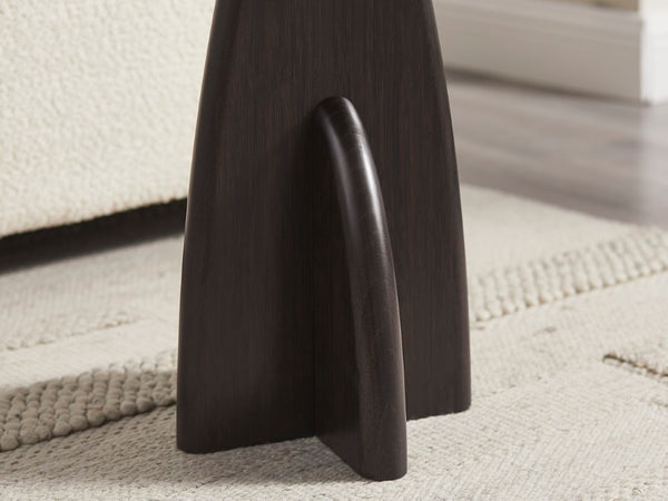 Greenington Zephyr Solid Bamboo Side Table Sculptural Minimalist Accent for Modern Living Spaces Caviar GZ002B